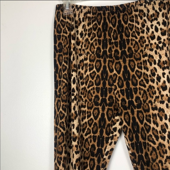 NWT Leopard Print High Waisted Flare Leg Pants - Picture 5 of 6